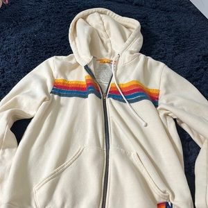 Beige aviator nation zip up